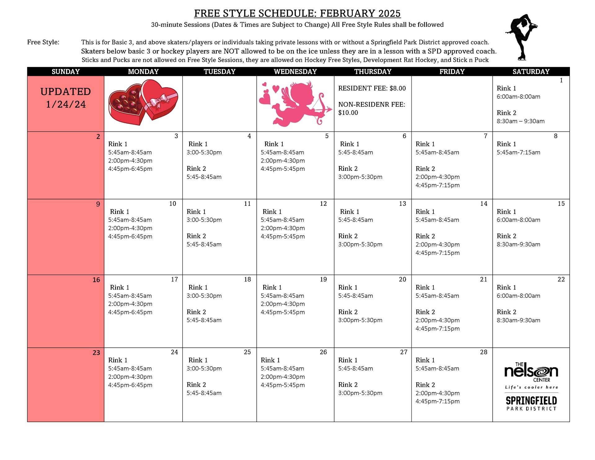 2025 February Free Style Schedule